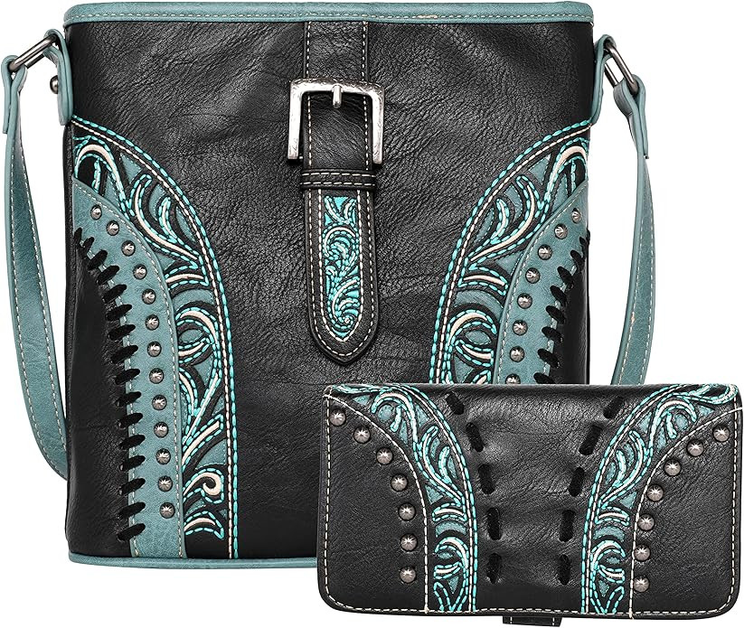American Bling Crossbody Handbag for Women Vegan Leather Shoulder Bag Medium Size Crossbody Purse... | Amazon (US)