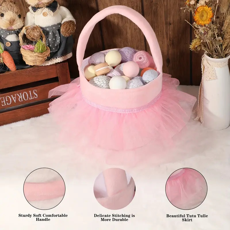 1pc, Tutu Easter Basket Soft Cute Empty Easter Bucket Bag Boy Girl Easter Egg Hunts Party Favor, ... | Temu Affiliate Program