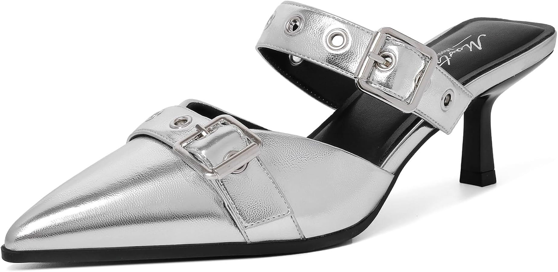 Mostrin Kitten Mules Heels for Women Pointed Closed Toe Heels Vintage Slip on Stiletto Dressy Pum... | Amazon (US)