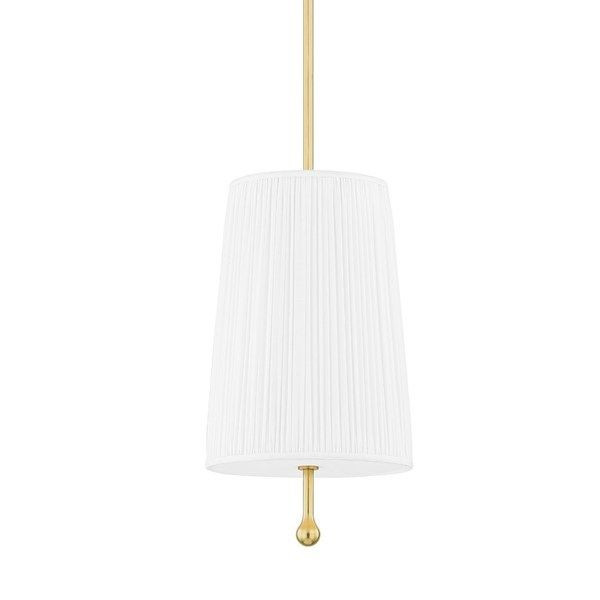 Adeline Transitional Pendant Light with White-Pleated Shade | Scout & Nimble