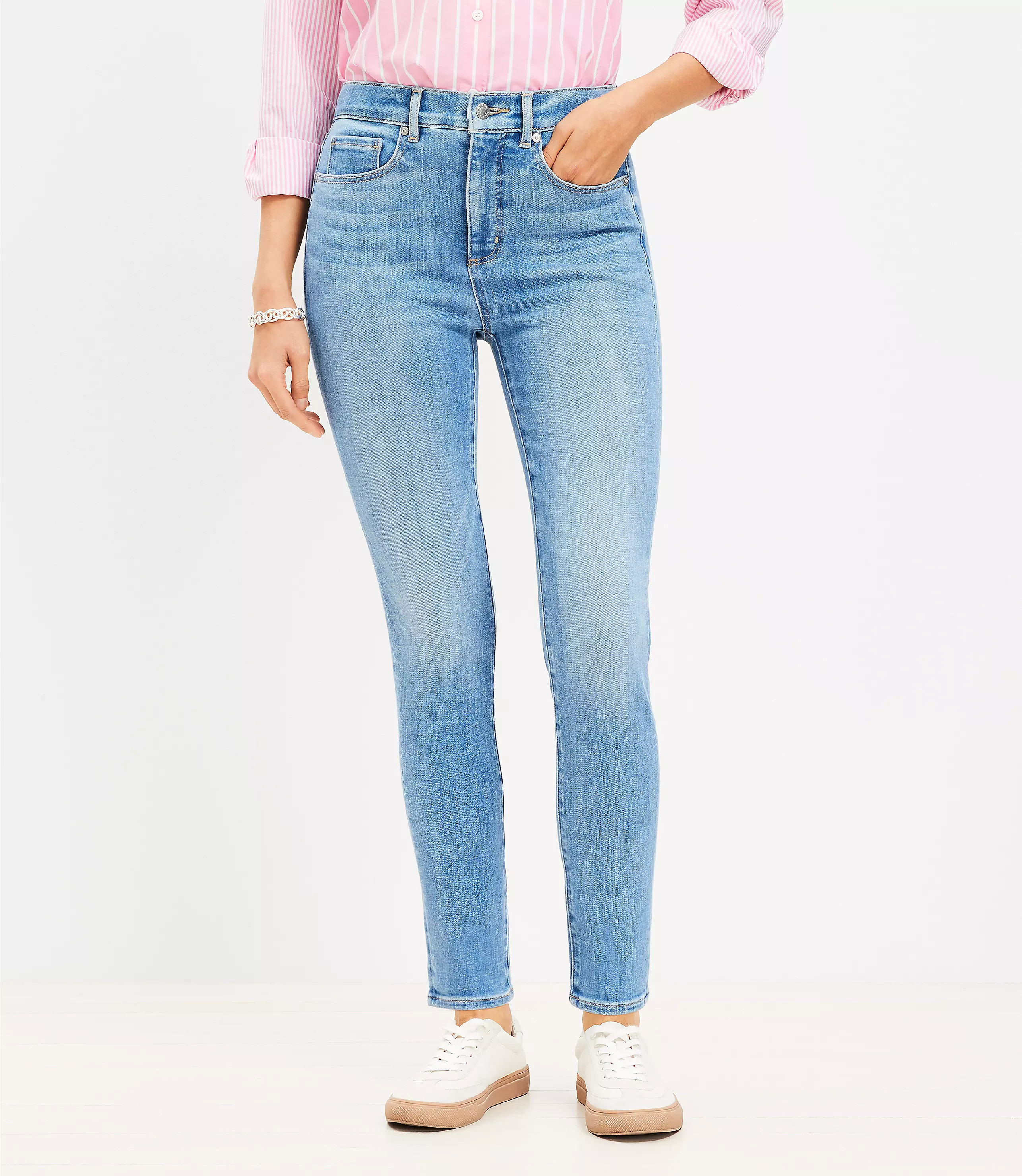 High Rise Skinny Jeans in Classic Mid Wash | LOFT