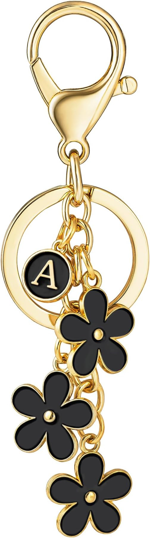 SELOVO Initial Keychain White/Pink/Black Cute Keychain Girl Purse Charms for Handbag Cute Letter ... | Amazon (US)