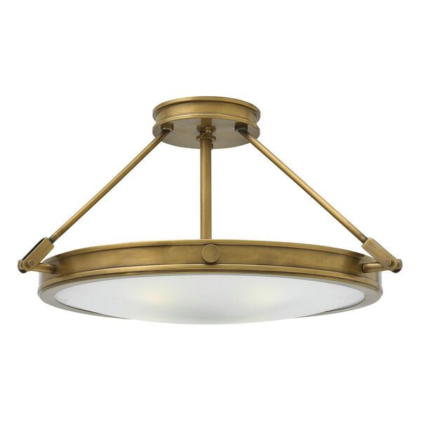 Collier Heritage Brass 22-Inch Four-Light Semi-Flush Mount | Bellacor