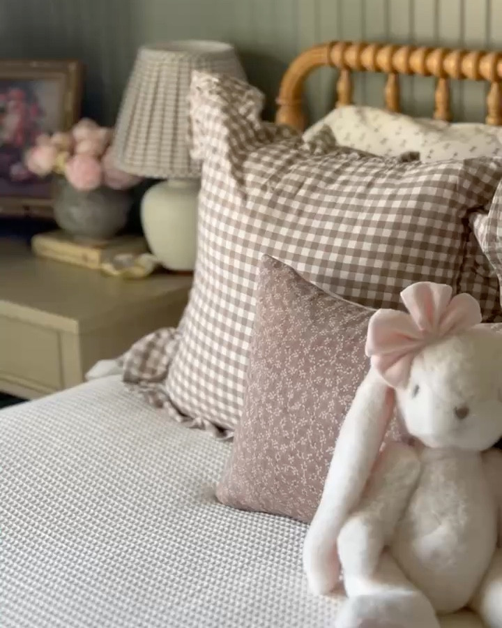 The prettiest set of gingham ruffle pillow covers! I love the pattern and color paired with Piper’s other bedding pieces. Only $26 for a set of 2! 

#LTKHome #LTKStyleTip