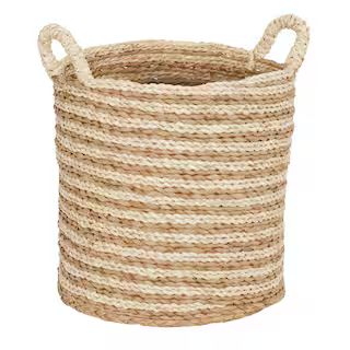 HOUSEHOLD ESSENTIALS Soft Woven Decorative Basket with Handles-ML-6720 - The Home Depot | The Home Depot