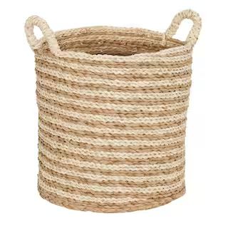HOUSEHOLD ESSENTIALS Soft Woven Decorative Basket with Handles-ML-6720 - The Home Depot | The Home Depot