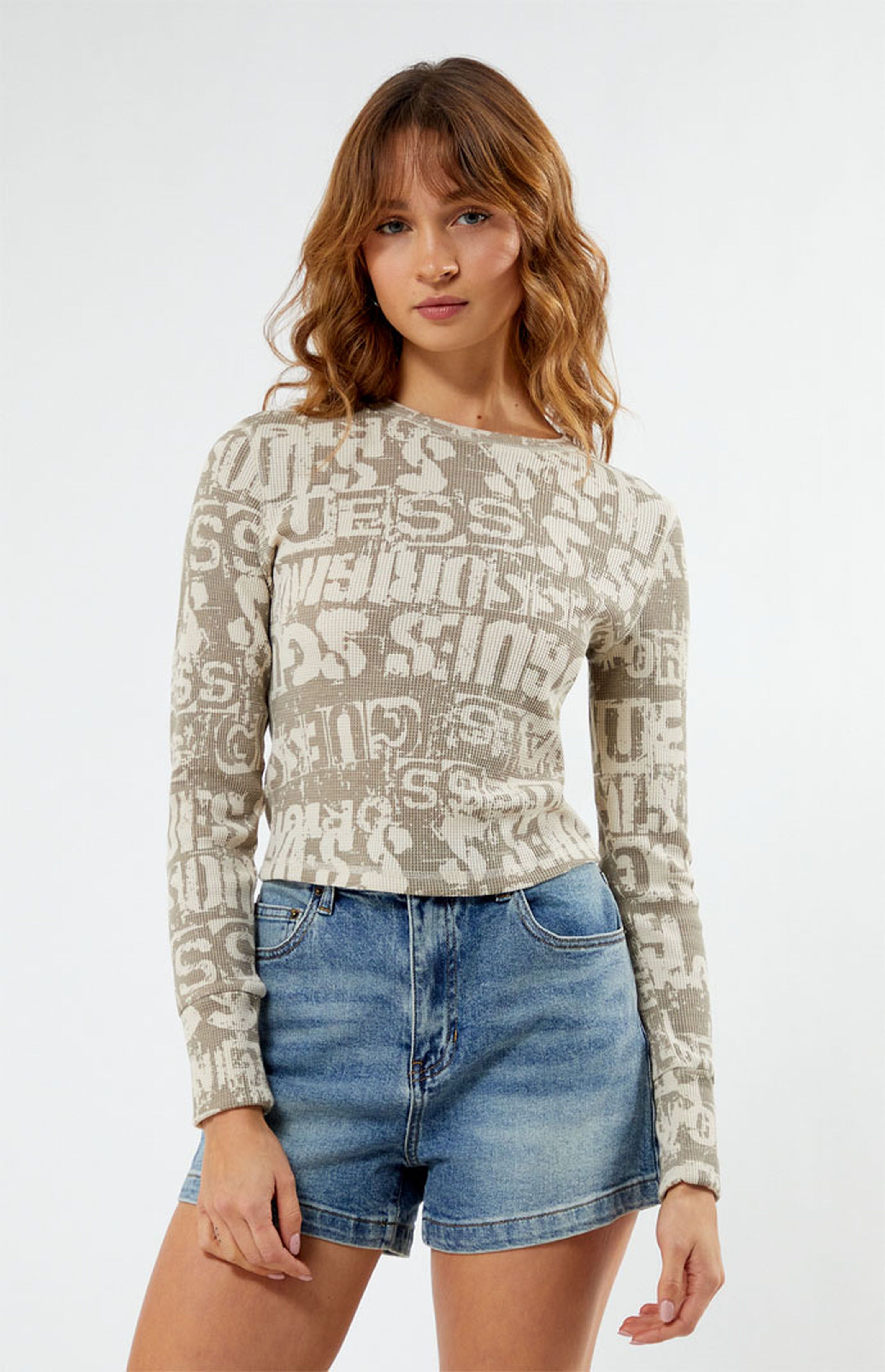 Guess Waffle Knit Long Sleeve Top | PacSun