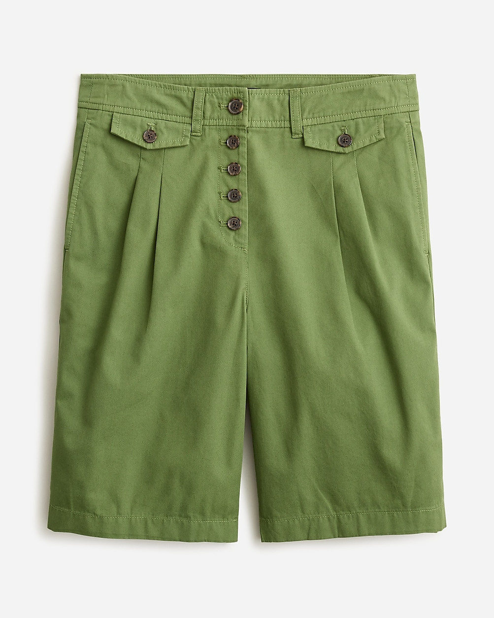Pleated button-front short in chino | J. Crew US