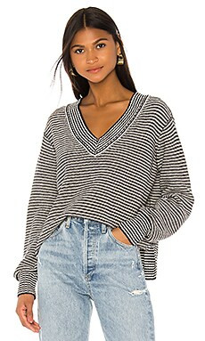 House of Harlow 1960 x REVOLVE Shaun Sweater in Black & White Stripe from Revolve.com | Revolve Clothing (Global)