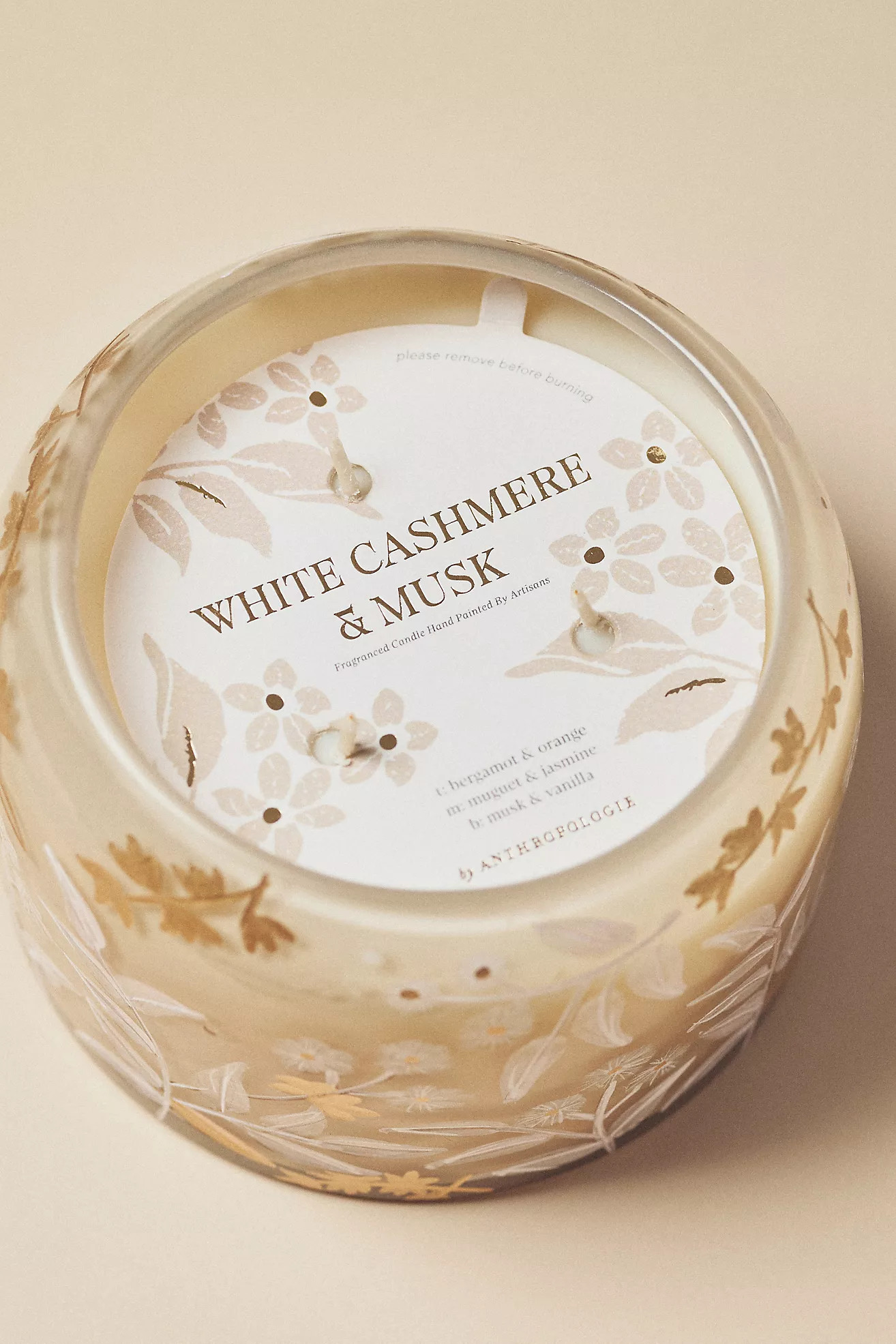 Lily Fresh White Cashmere & Musk Glass Candle | Anthropologie (US)