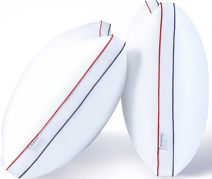 Bed Pillows for Sleeping, Queen Size Pillows Hotel Quality Set of 2, Fluffy and Supportive Gusset... | Amazon (US)