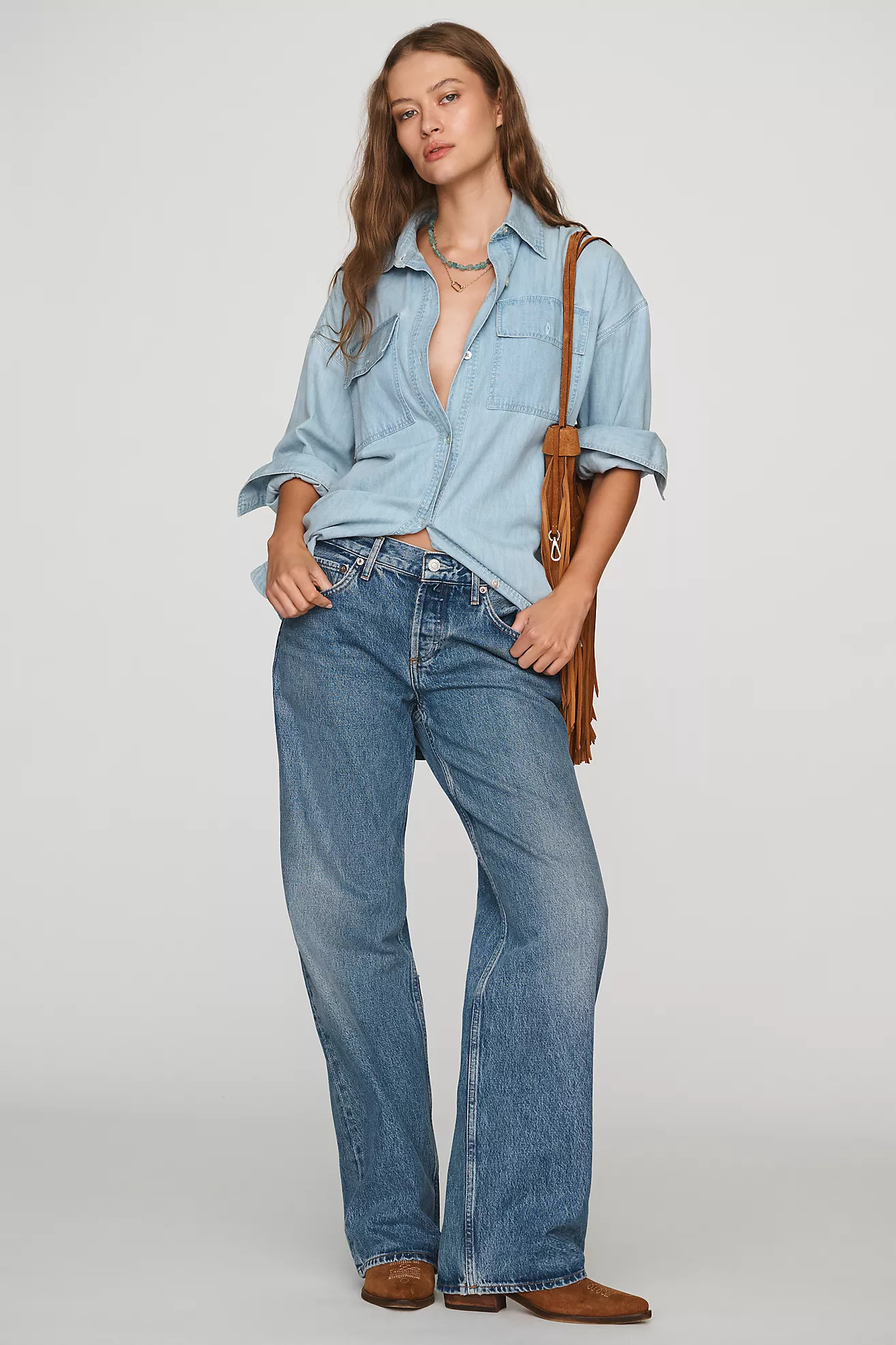 AGOLDE Low-Rise Loose Wide-Leg Jeans | Anthropologie (US)