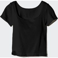 Ribbed Cropped Short Sleeved Bra Top (Square Neck) | UNIQLO (UK)