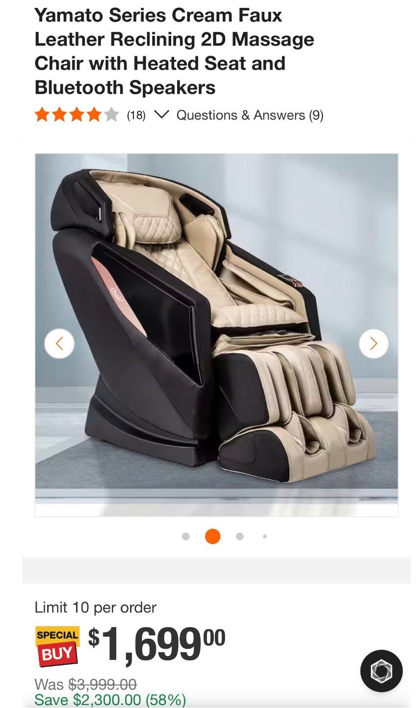 Huge discount on Massage Chair 

#LTKSaleAlert #LTKFamily #LTKHome