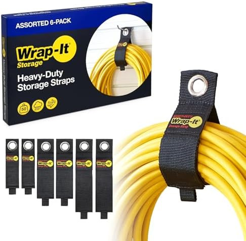 Heavy-Duty Wrap-It Storage Straps (Assorted 6 Pack) - Extension Cord Organizer, Cable Straps for ... | Amazon (US)