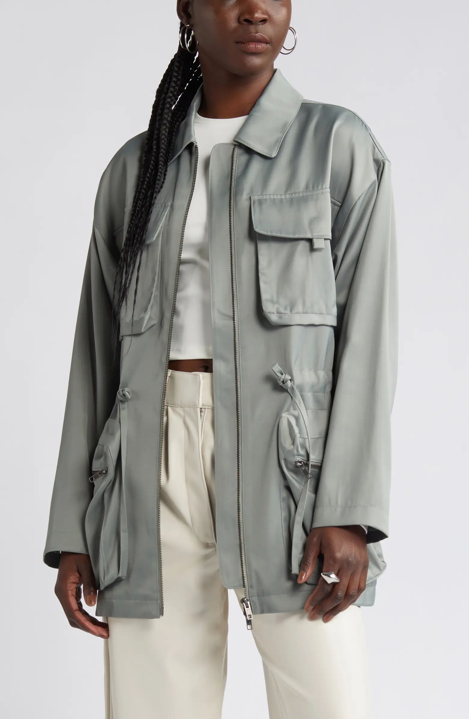 Satin Utility Jacket | Nordstrom