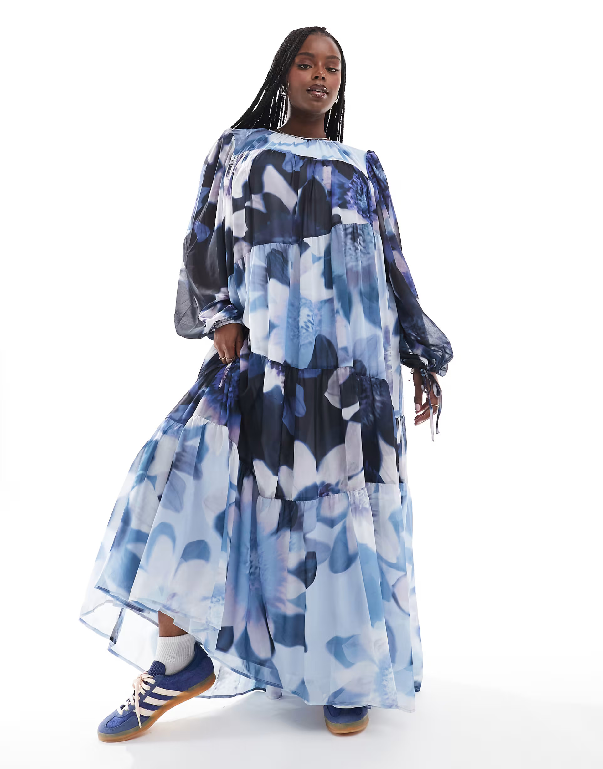 ASOS DESIGN Curve mixed floral print smock maxi dress | ASOS (Global)