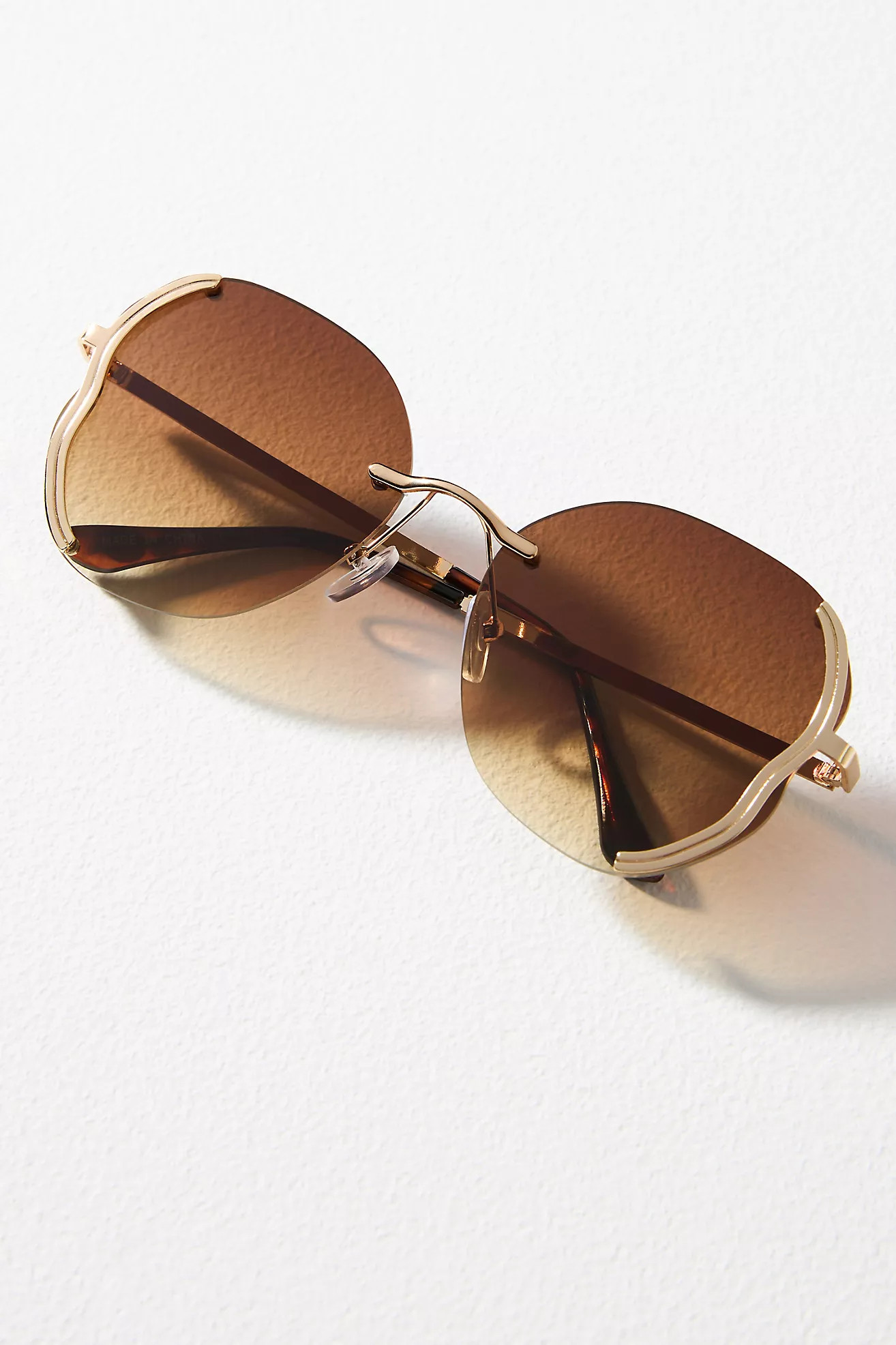 I-SEA Flora Rimless Circle Sunglasses | Anthropologie (US)