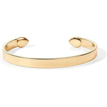 PAVOI 14K Gold Plated Stainless Steel Bangle Bracelets for Women | Inspirational Engraved Adjusta... | Amazon (US)