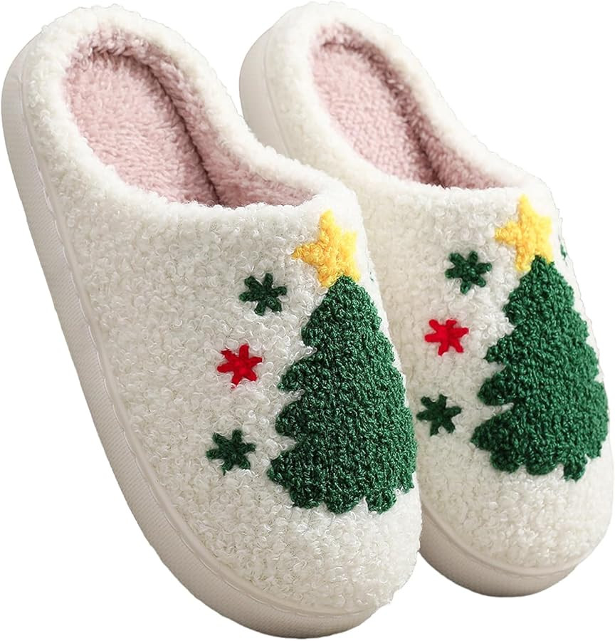 Christmas Slippers for Women, Cute House Shoes with Reindeer, Santa Claus, Gingerbread Man, Xmas ... | Amazon (US)