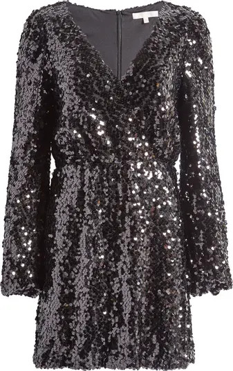Carrie Long Sleeve Sequin Minidress | Nordstrom