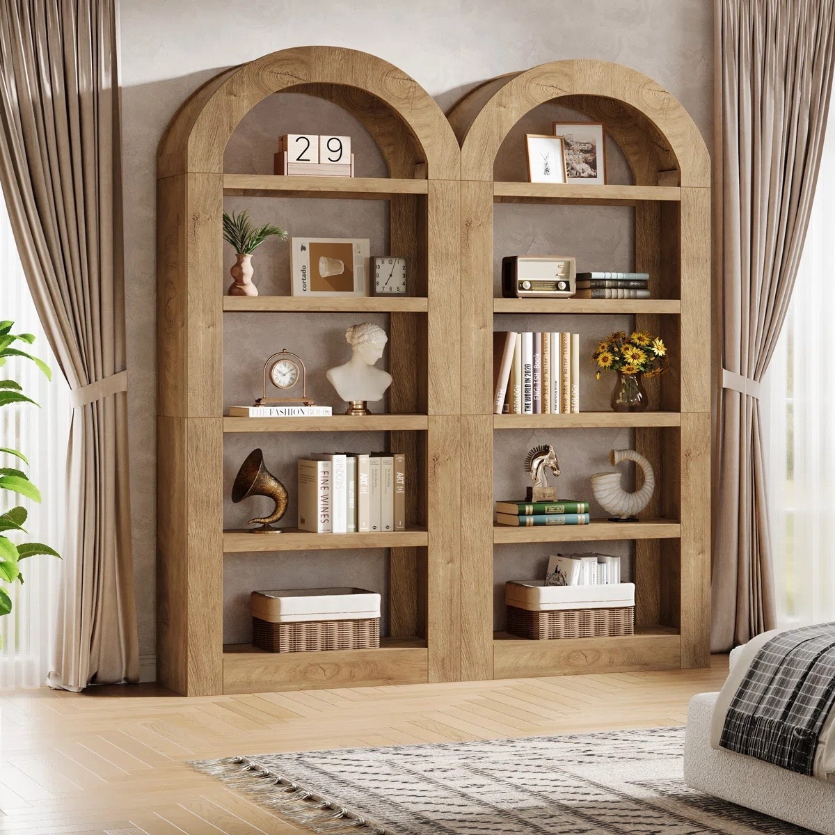 Style your home office with a beautiful modern bookcase. The Modern Bookcase (Set Of 2) is ON SALE and under $300.

Keywords: Bookcase, bookshelf, arched bookshelf, arched bookcase, home refresh, home office, home library, home office bookcase, bedroom bookcase, bedroom refresh, office refresh

#LTKHome #LTKSeasonal #LTKSaleAlert