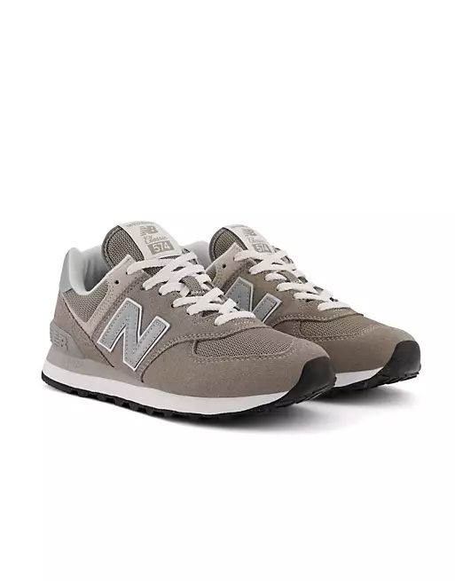 New Balance 574 sneakers in gray and white  | ASOS | ASOS (Global)