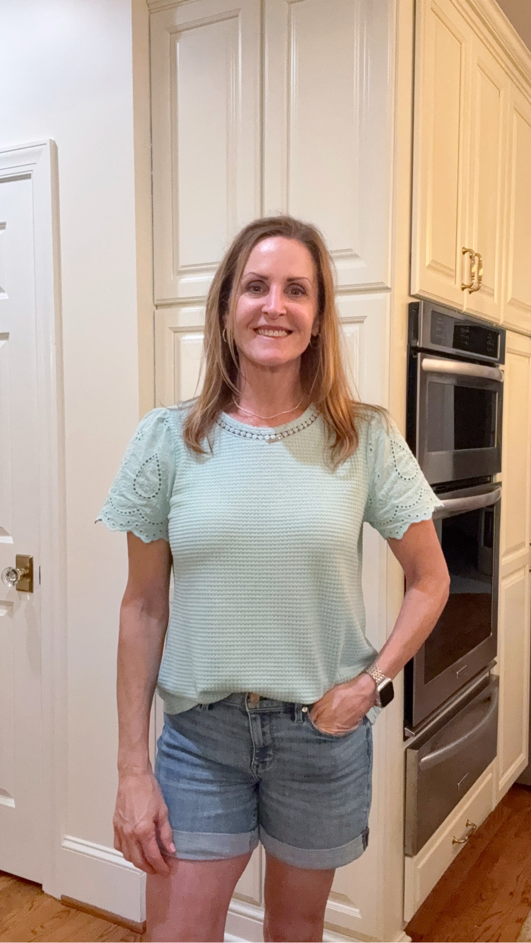 Waffle knit, crew neck with embroidered sleeves equals the perfect spring top!  This budget friendly top comes in a ton of colors and this color is less than $13!
***I’m wearing a medium in the color green  

#LTKOver40 #LTKSeasonal #LTKSaleAlert