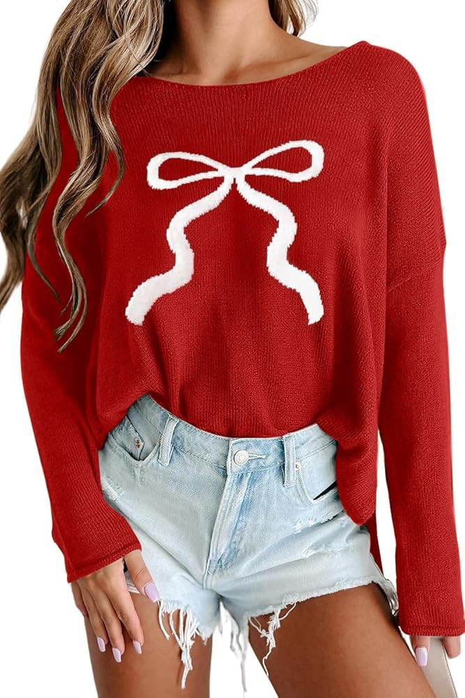 Christmas Sweaters for Women Merry Sweater Long Sleeve Xmas Knitted Top Funny Holiday Graphic Pul... | Amazon (CA)