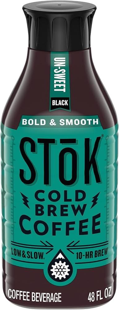 SToK Cold Brew Coffee, Arabica-Based Blend, Medium Roast Brewed Low and Slow, Unsweetened, Black ... | Amazon (US)