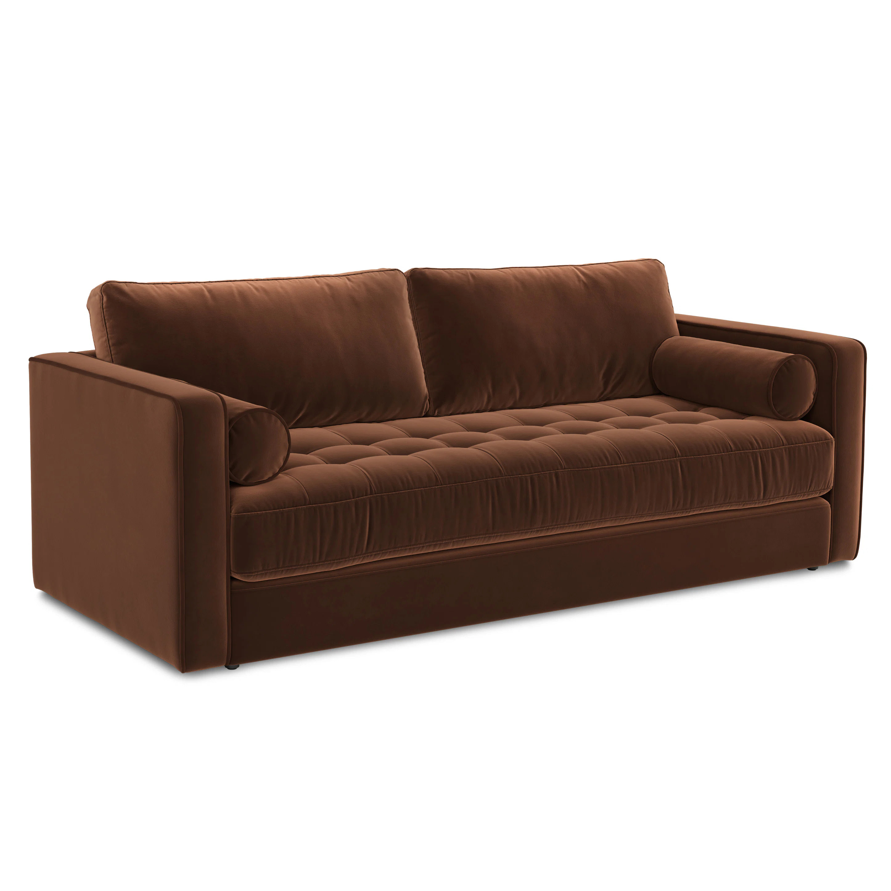 Sven 88" Tufted Velvet Sofa Bed - Plush Pacific Brown | Article
