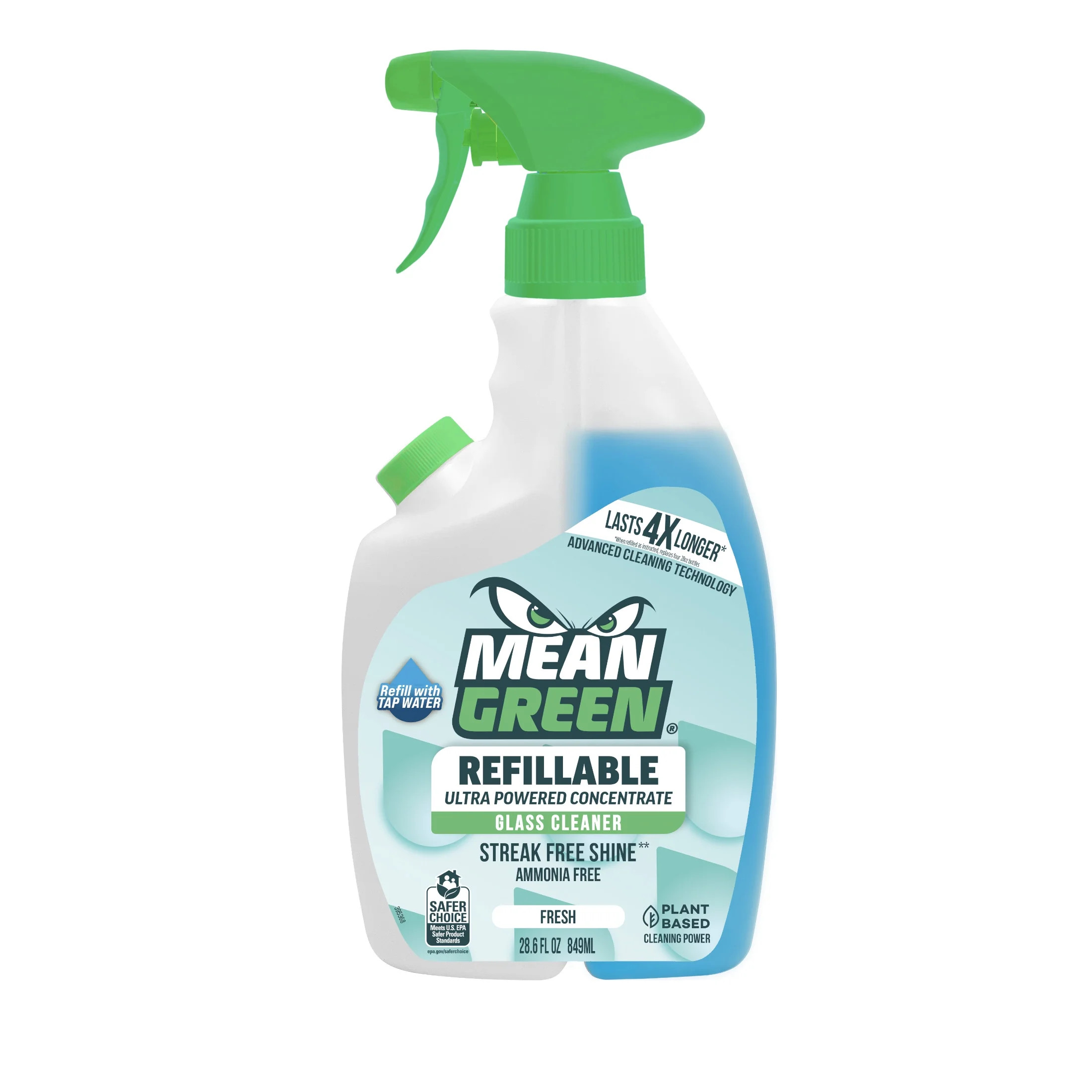 Mean Green Refillable Ultra Powered Concentrate Fresh Glass Cleaner, 28.6 oz | Walmart (US)