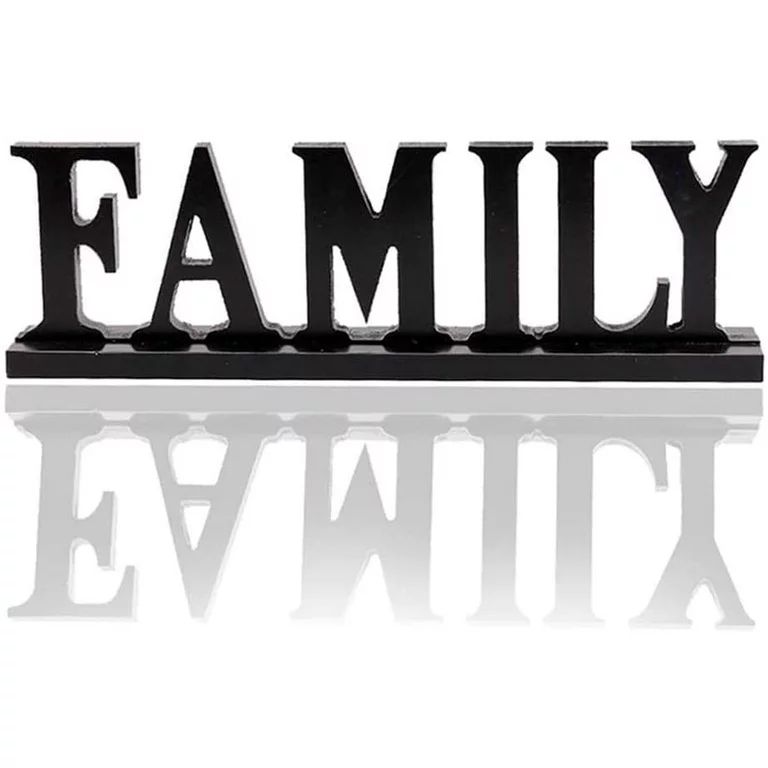 Wooden Family Words Decorative Sign Free Standing Table Top Decoration, Cutout Wood Letter Art Ho... | Walmart (US)
