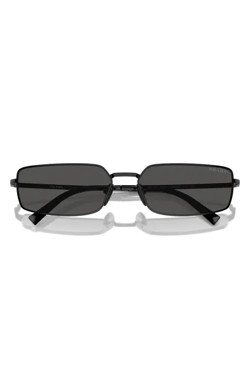 Prada 59mm Rectangular Sunglasses in Black/Grey at Nordstrom | Nordstrom