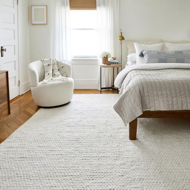 Off White Veronica Wool Braided 10' x 14' Area Rug | Rugs USA
