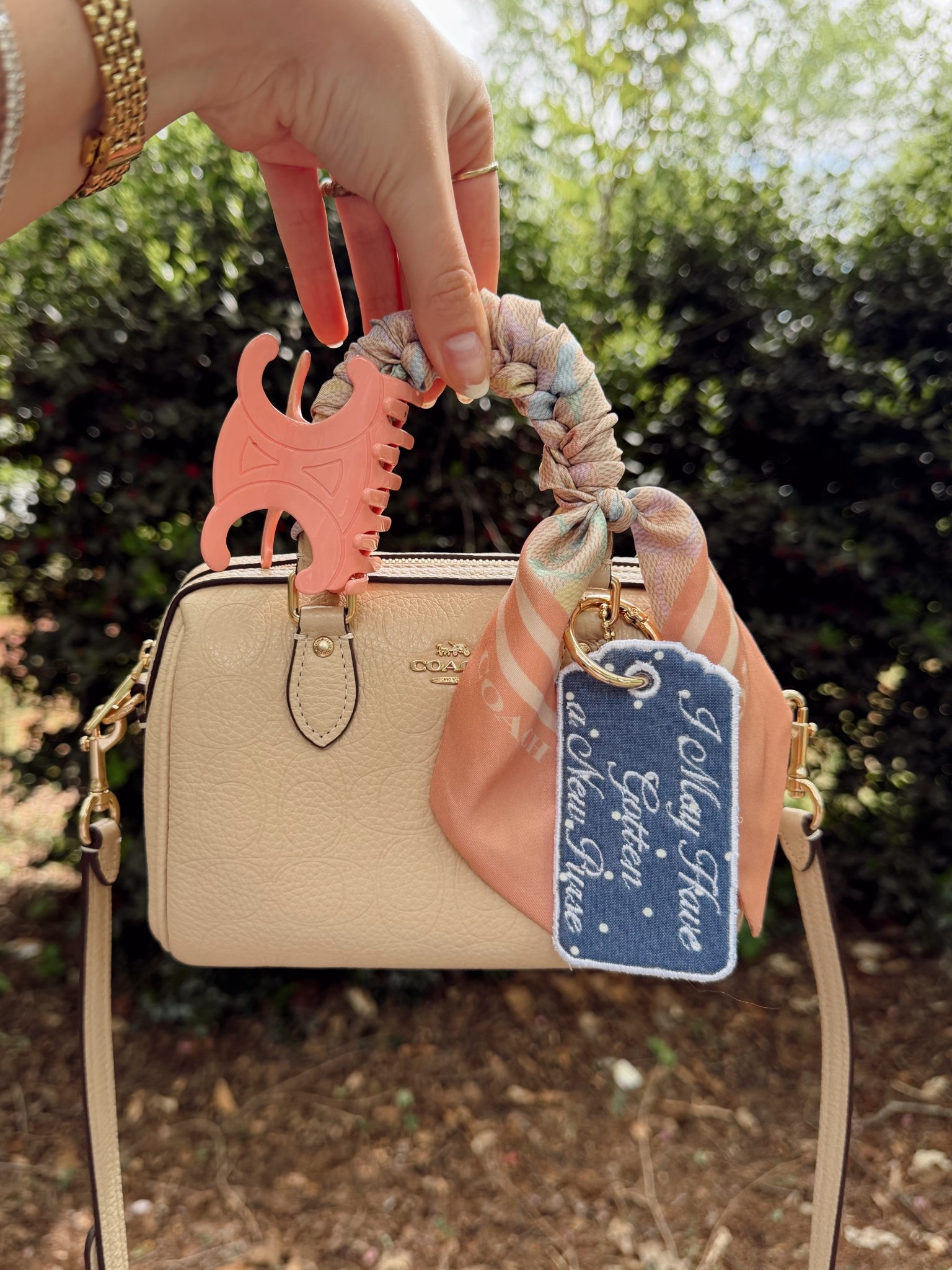 Bag of the day 💗
Mini Coach outlet Rowan
Coach Twilly
Celine inspired claw clip
Custom Etsy bag tag
Bag charm
Mini Rowan


#LTKootd #LTKdayinmylife #LTKgrwm