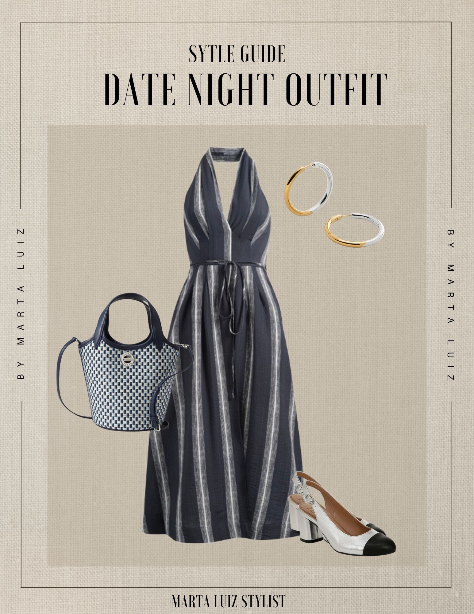 Date night outfit 

Elevated, effortless, and perfect for date night 🤍 This look features a flattering halter midi dress with subtle stripes that elongate the silhouette while cinching the waist just right. I paired it with classic two-tone slingbacks for a timeless, feminine touch and a structured mini bag to keep things chic yet practical. Finish with minimal gold jewelry for that polished glow—this is the kind of outfit that feels just as good as it looks. Shop everything linked ✨

#LTKSeasonal