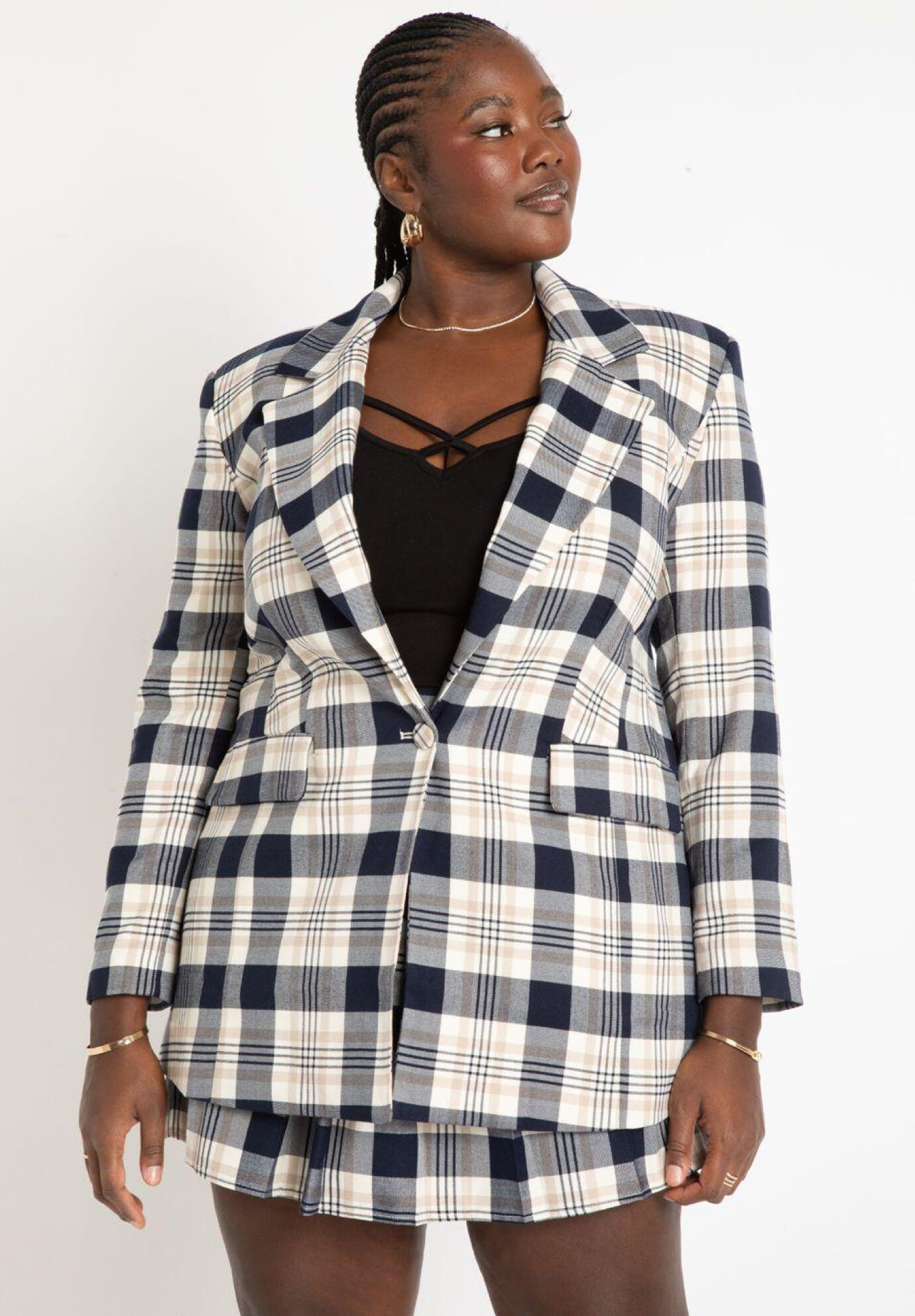 Long Strong Shoulder Blazer | Eloquii