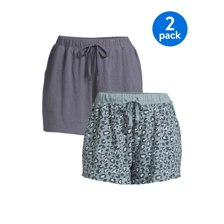 Terra & Sky Women's Plus Size Ribbed Knit Shorts, 2-Pack - Walmart.com | Walmart (US)