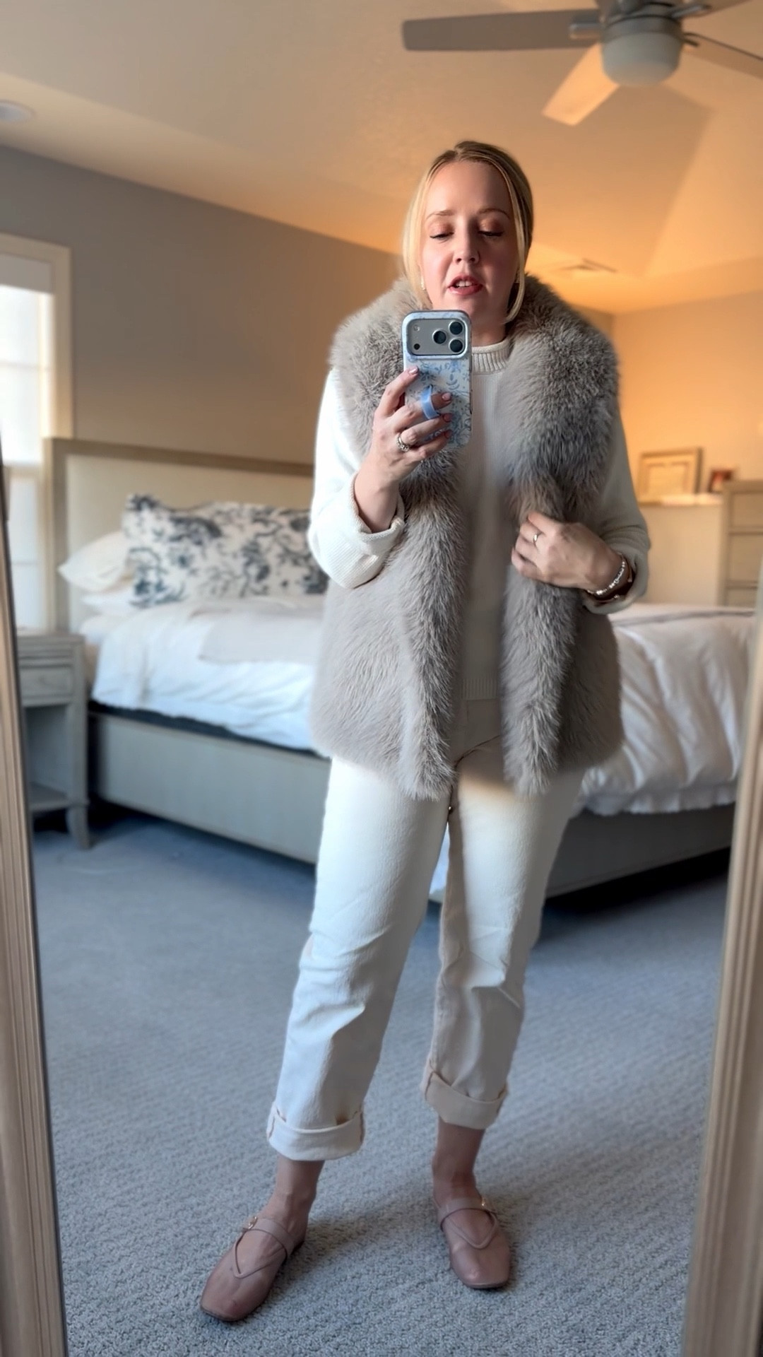 Exact mesh Mary Jane’s linked and similar faux fur vests and jeans! I love a winter white color scheme and equally love a faux fur vest! 

#LTKFindsUnder100 #LTKPetite #LTKootd