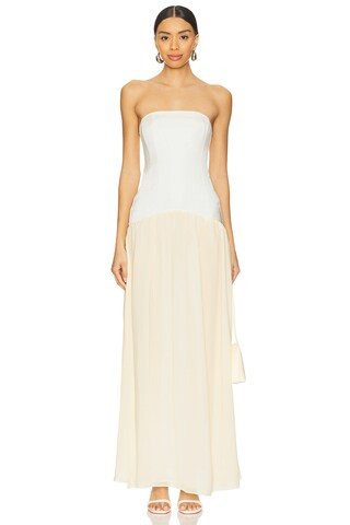 WeWoreWhat Corset Sheer Midi Dress in Ivory from Revolve.com | Revolve Clothing (Global)