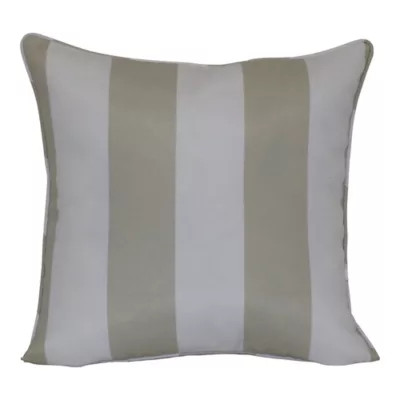 W Home™ Cabana Stripe Square Indoor/Outdoor Throw Pillow in Tan/White | Bed Bath & Beyond | Bed Bath & Beyond