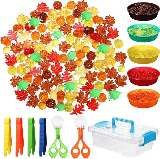 147 Pcs Fine Motor Toys Counting Sorting Fall Decorations, Sensory Bin Filler, 135 Acrylic Fall L... | Amazon (US)