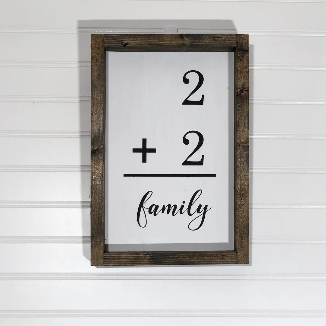 Custom Family Sign, number of adults plus the number of kids equals family.  Example 1 adult + 2 ... | Etsy (US)