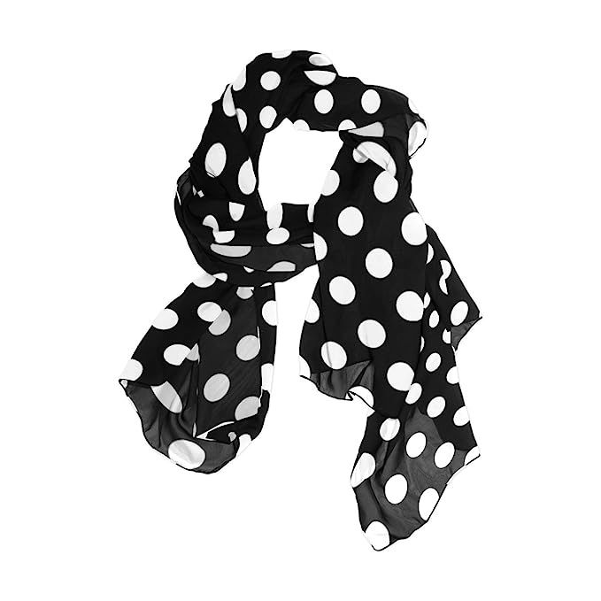 Cooper girl Black White Polka Dot Silk Scarf Shawl Wrap for Women Girls | Amazon (US)