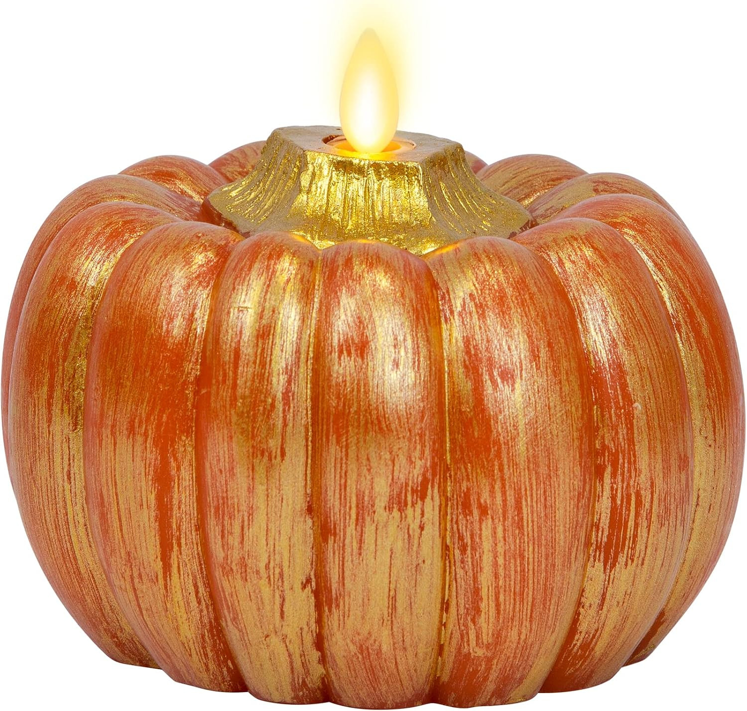 Luminara - Flameless Halloween LED Candle Battery Operated Moving Flame - Metallic Gold Orange Pu... | Amazon (US)