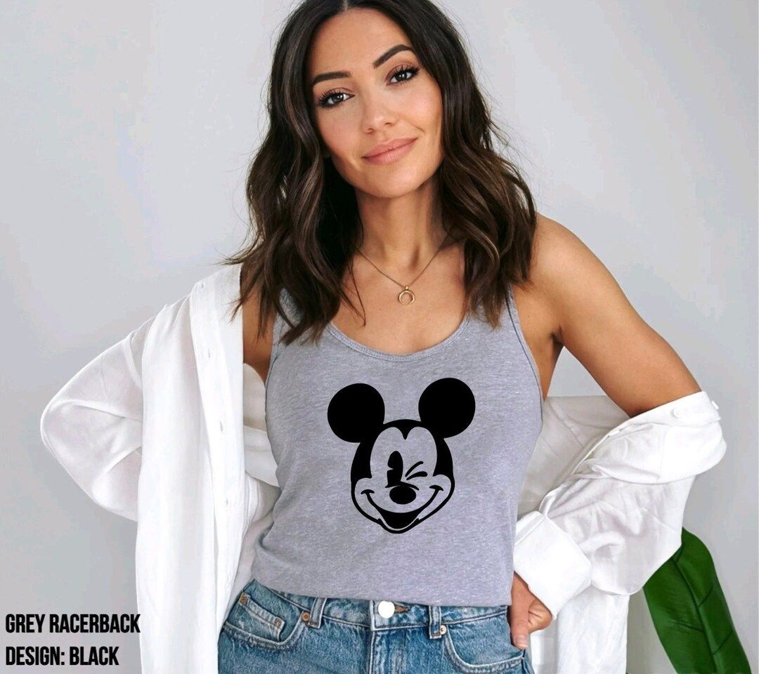 Disney Tank Top, Matching Family Disney Tanks, Winking Mickey Shirt, Disney World Shirts, Disneyw... | Etsy (US)