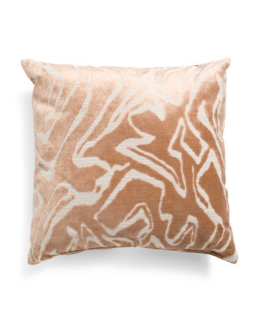22x22 Abstract Velvet Pillow | Polyester/Rayon | Marshalls