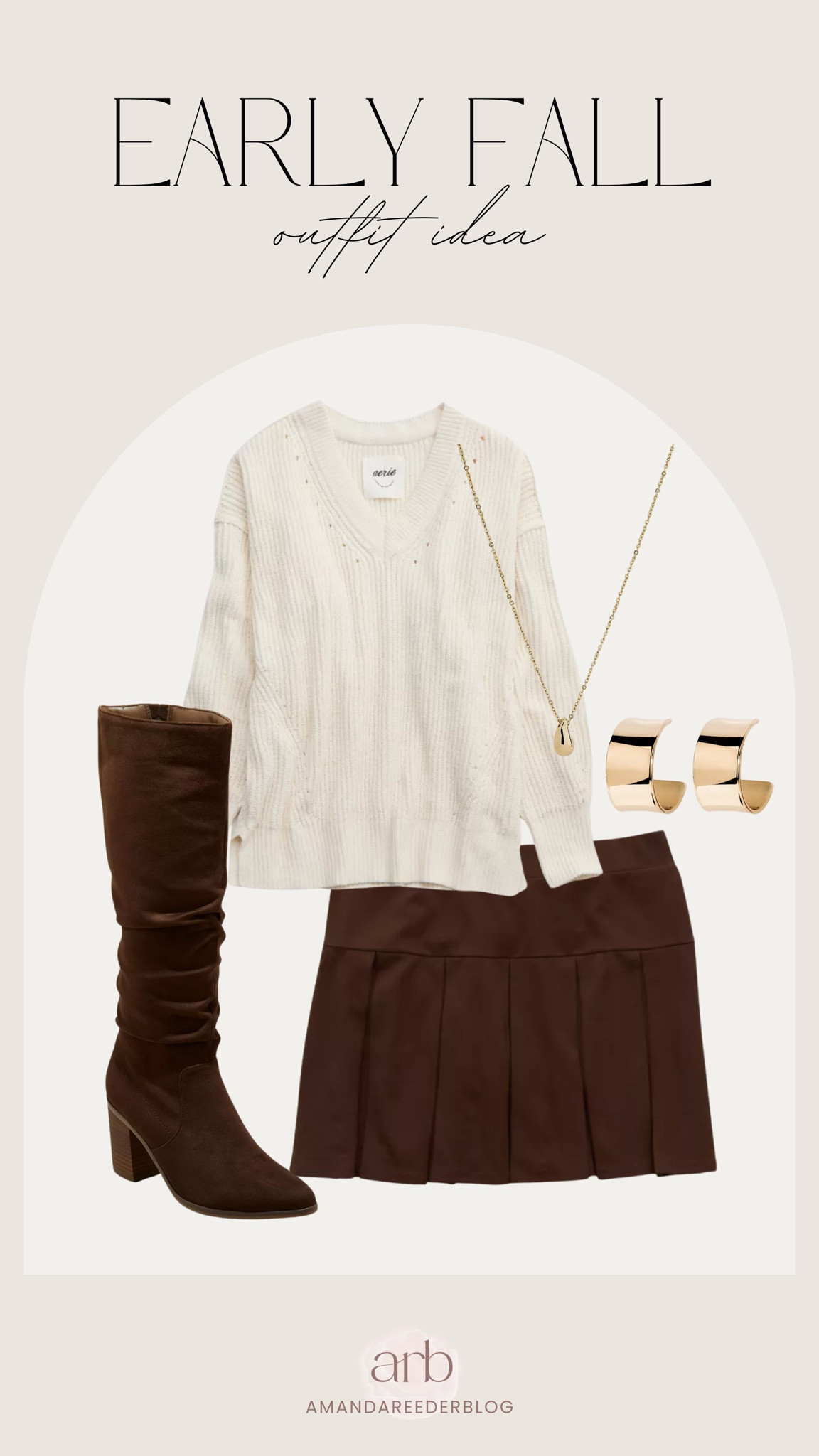 Early Fall Outfit Idea from Aerie and Target!🤎

Early fall outfit idea - fall outfits - fall fashion - Aerie - Target - sweater - knit skort - tall boots - gold jewelry 

#LTKStyleTip #LTKSeasonal