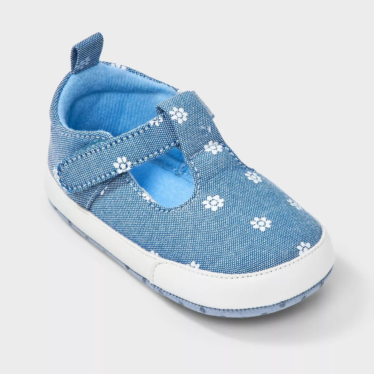 Baby Girls' Chambray Flower Sneakers - Cat & Jack™ Blue | Target